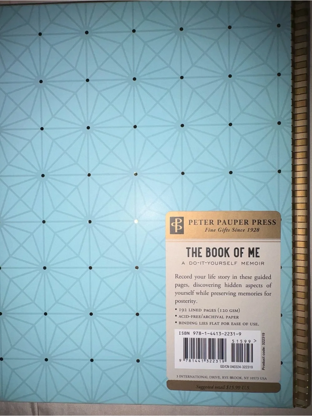 The Book of Me Do-It-Yourself Memoir Hardcover Journal Peter Pauper Press